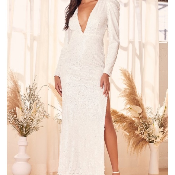 Lulus “Shimmer in your Eyes” long sleeve dress - Picture 2 of 5